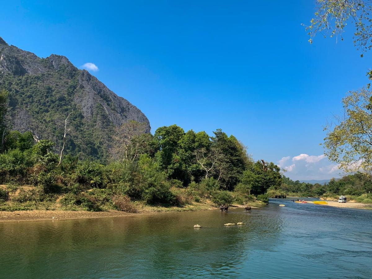 Bountang Mountain View Riverside Hotel Vang Vieng Ngoại thất bức ảnh