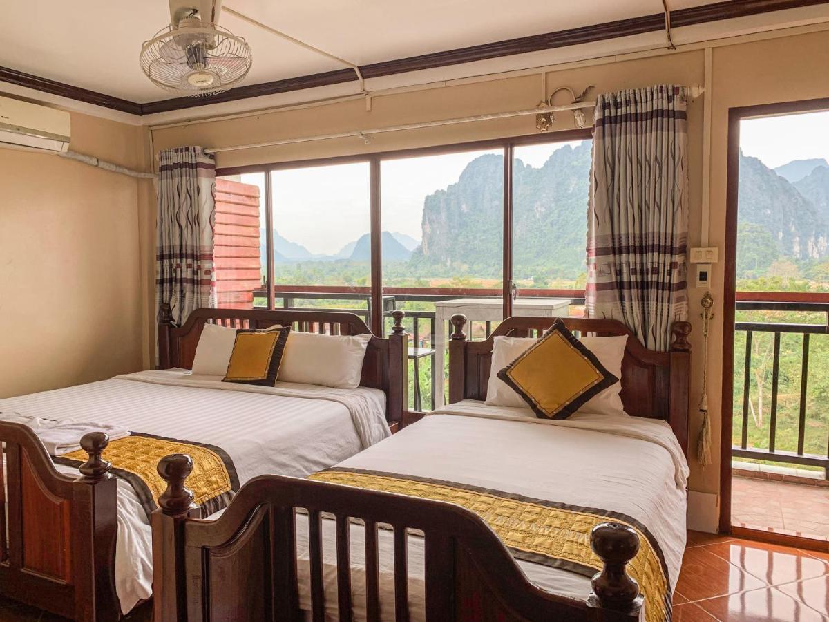 Bountang Mountain View Riverside Hotel Vang Vieng Ngoại thất bức ảnh